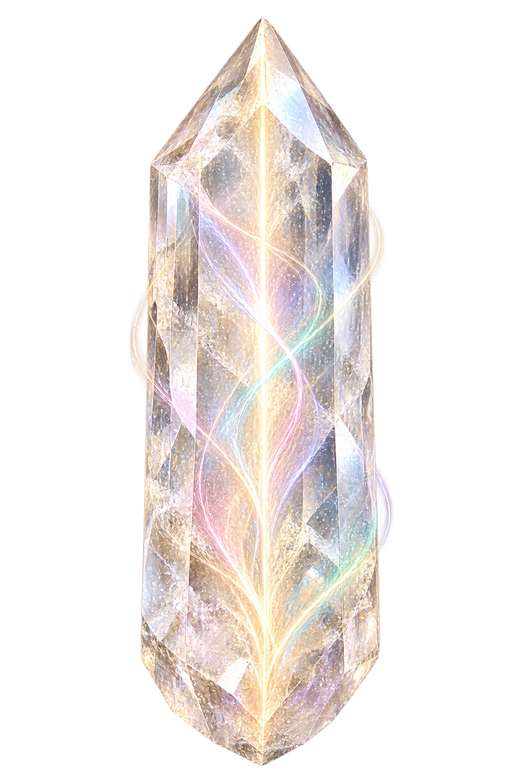 Cristal de quartz facetté et lumineux de l’Oracle cristallin LyLy Bulle